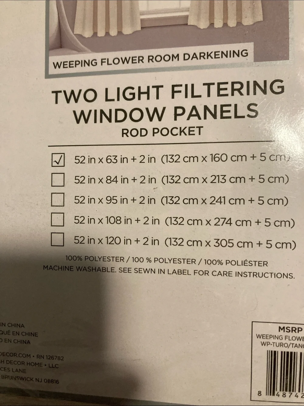 Lush Decor Floral Light-Filtering Window Panels - Multicolor